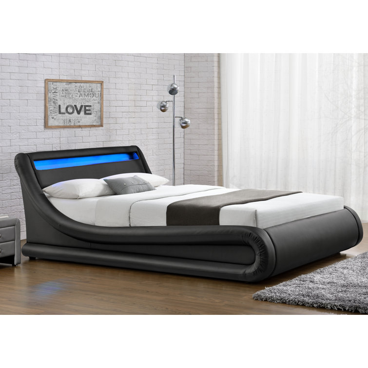 Brayden Studio Galaxy LED Upholstered Ottoman Bed Reviews Wayfair.ie